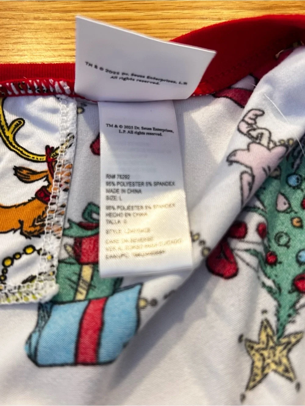 Dr. Seuss The Grinch Dog Christmas Pajamas Size Large NWT